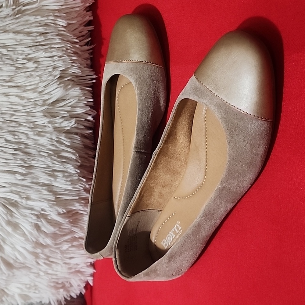 Born BATTI Mixed Media Faux Suede Ballet Flats - Picture 3 of 11